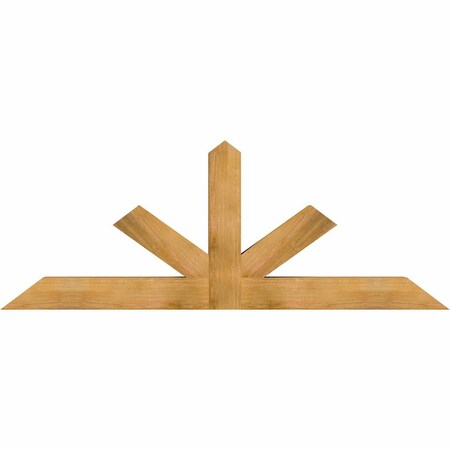 Ekena Millwork Saratoga Rough Sawn Timber Gable Bracket, Western Red Cedar, 84"W x 31"H x 6"D x 6"F, 9/12 Pitch GBW084X31X0606SAR00RWR